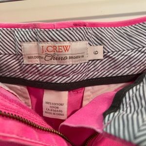 J. Crew Broken-in chino shorts neon pink